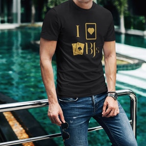 J’adore le blackjack BJs | T-shirt Poker Funny Cards Vegas Casino Jeux de hasard Hommes Dames Femmes Unisexe Chemise