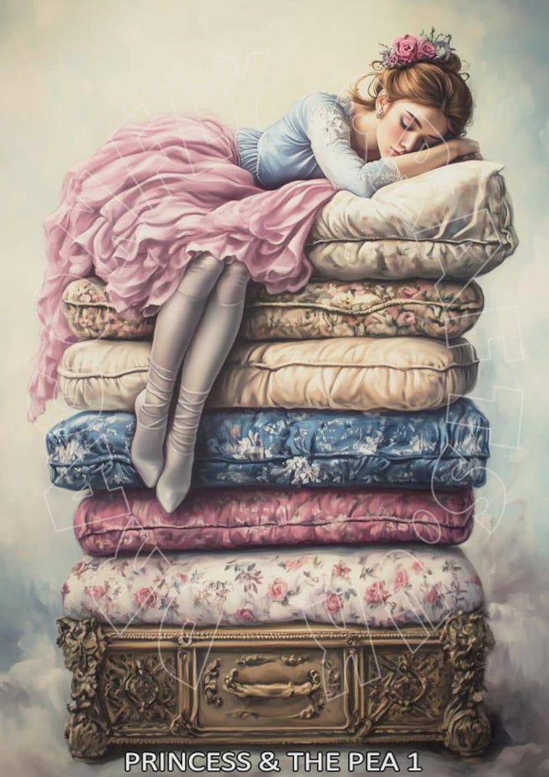Princess Rice Paper Princess and the Pea Decoupage Rice Paper, Whimsical Fairy Tale Craft ...