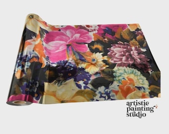 Magnolia Flowers Foil, Decorative Metallic Foils for Fabric Art, Deco Foil Transfer Sheets, Craft & Mixed Media Supplies