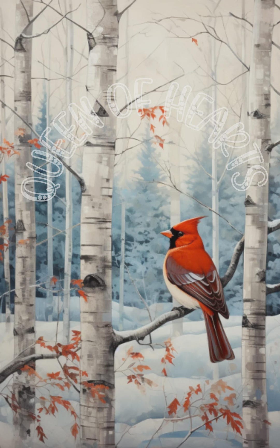 Cardinal Rice Winter Cardinal Decoupage Rice Paper, Woodland Bird Illustration ...