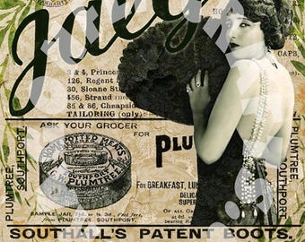 Vintage Advertisement Decoupage, Retro Ephemera Rice Paper, Antique Poster Art, Junk Journal Craft Sheet