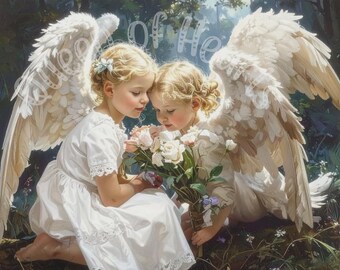 Angel Decoupage Paper, Heaven’s Giggles Decorative Rice Paper Sheet, Religious Japanese Craft Paper for Scrapbooking & Furniture