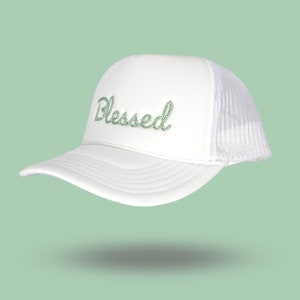 Schaum Trucker-Hut, Kettengenähter Hut, Gesegneter Trucker-Hut, Mesh Back Trucker-Hut