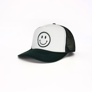 Smiley Face Foam Trucker Hat, Trucker Hat, Happy Face Trucker Hat, Fashion Trucker Hat, Mesh Back Trucker Hat, Smile Hat