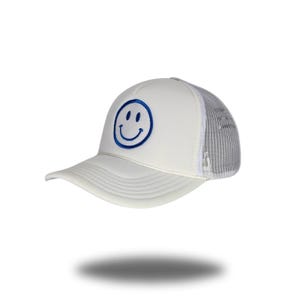 Smiley Face Foam Trucker Hat, Trucker Hat, Happy Face Trucker Hat, Fashion Trucker Hat, Mesh Back Trucker Hat, Smile Hat