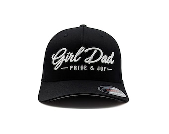 Girl Dad Flexfit Fitted Black Hat | Flexfit Cap | Perfect Gift for Dads| Premium Stretch Flexfit Hat