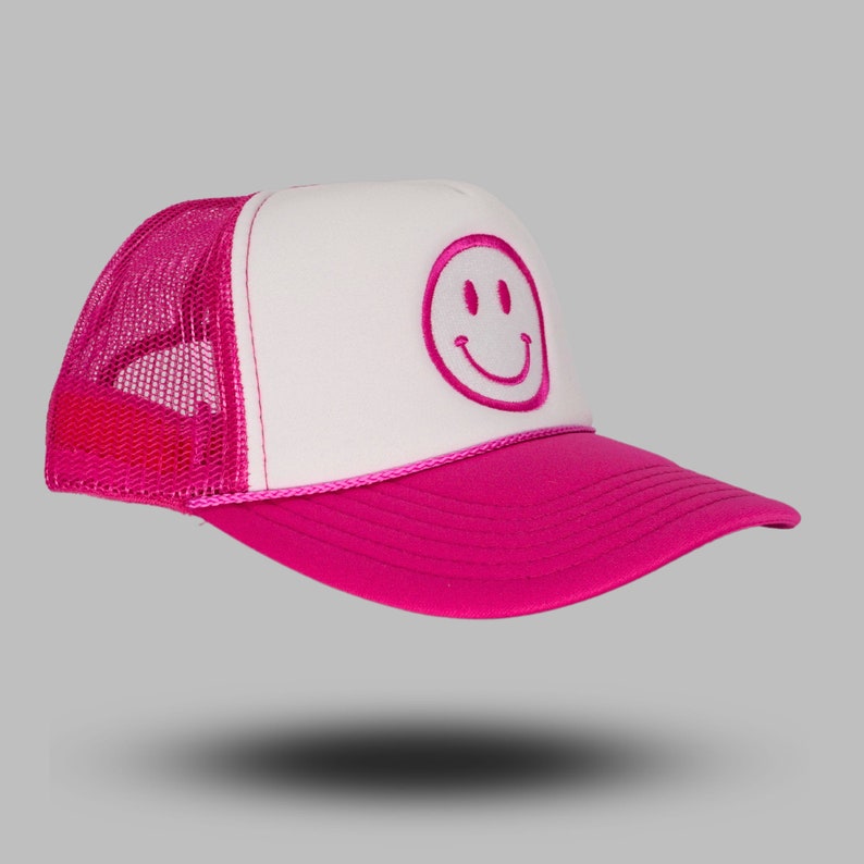 Smiley Trucker Hat Neon Pink main image 1