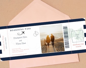 Passport destination wedding invite, Destination wedding invitation, Boarding pass wedding invitation, Unique Wedding Invitation Template