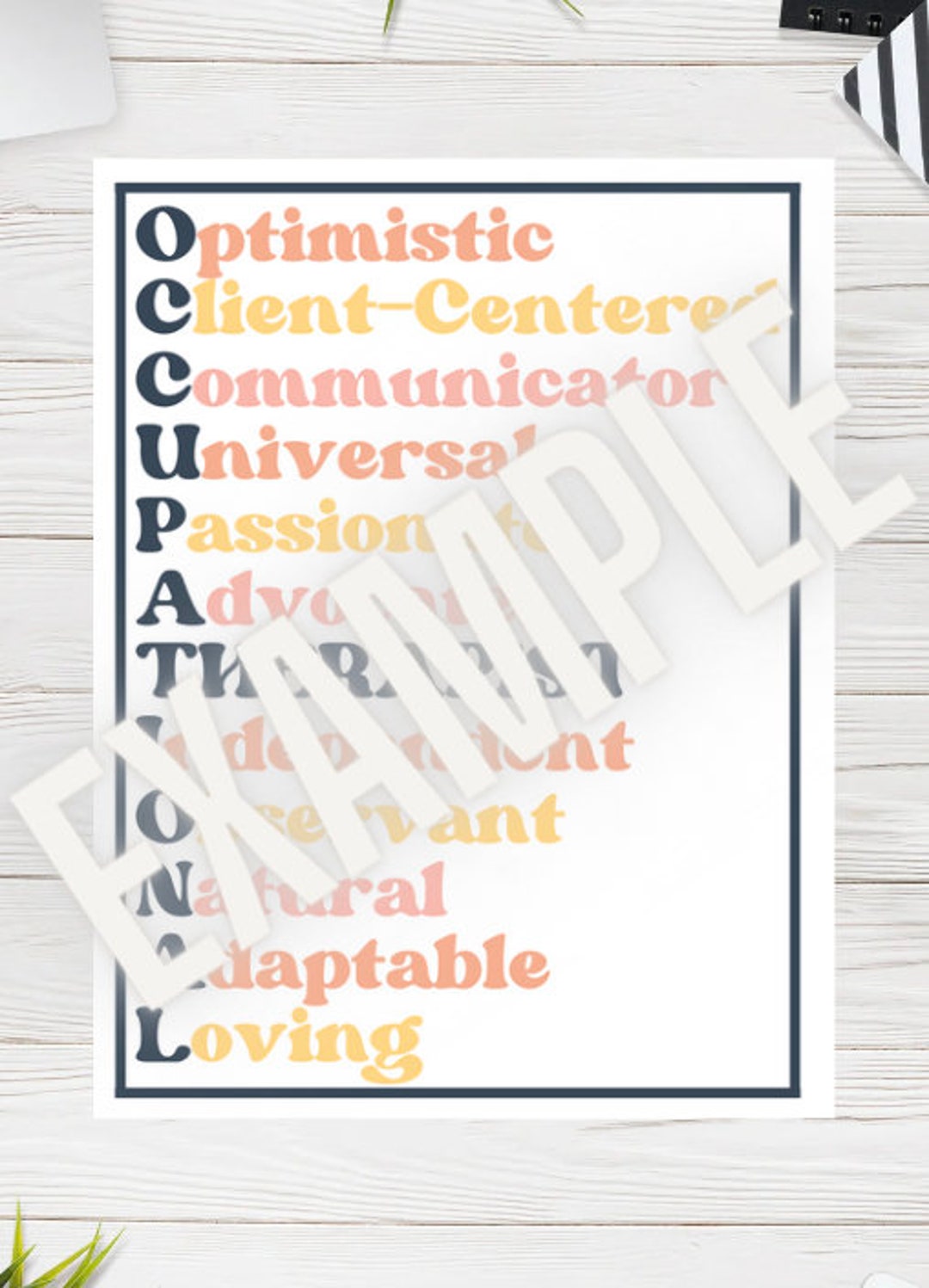OCCUPATIONAL THERAPIST Printable Artwork / PDF Digital - Etsy
