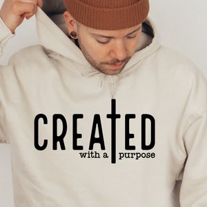Created With A Purpose Hoodie: Trendy Christian Sweatshirt