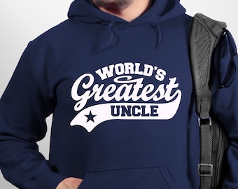 Sudadera con capucha "El mejor tío del mundo": mezcla de algodón, regalo para el tío