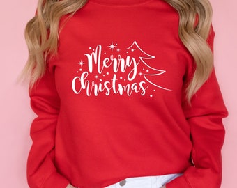 Merry Christmas Tree Sweatshirt, Holiday Sweater, Christmas Gift