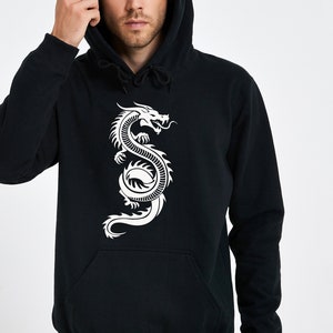Unisex Dragon Hoodie: Cotton-Blend Graphic Sweatshirt