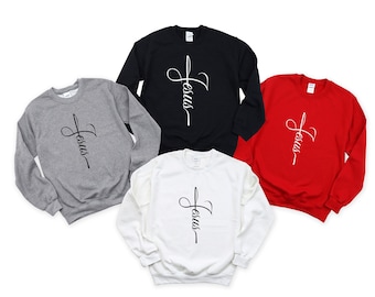 Jesus Cross Sweatshirt: Christian Unisex Hoodie