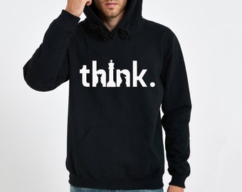 Think Chess Hoodie: Cotton-Blend Crewneck Sweater