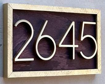 Address Number Sign, House Number Plaque, Horizontal House Number Sign, House Numbers, Personalized Sign, Housewarming Gift, Wood Sign
