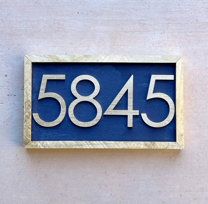 House Number Sign House Number Plaque Horizontal House Etsy