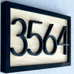 House Number Sign, House Number Plaque, Horizontal House Number Sign, House Numbers, Personalized Sign, Housewarming Gift, Wood Sign