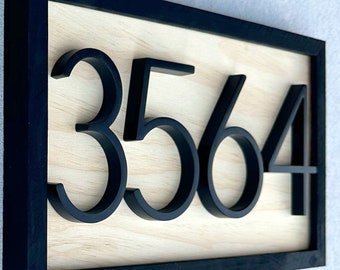 House Number Sign, House Number Plaque, Horizontal House Number Sign, House Numbers, Personalized Sign, Housewarming Gift, Wood Sign