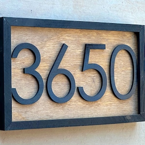 Address Number Sign, House Number Plaque, Horizontal House Number Sign, House Numbers, Personalized Sign, Housewarming Gift, Wood Sign
