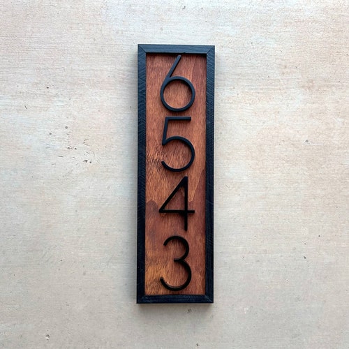 House Number Sign Vertical Address Numbers House Number - Etsy