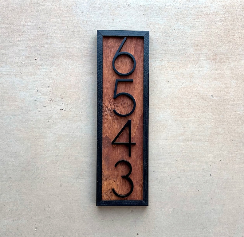 House Number Sign Vertical Address Numbers House Number Etsy
