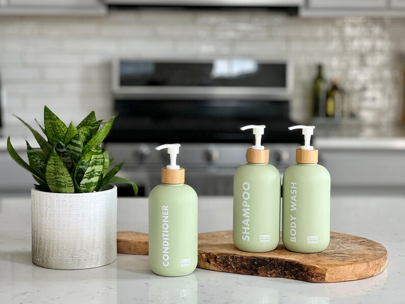 Shampoo Conditioner Body Wash Bottles for Bathroomset of 3 Etsy