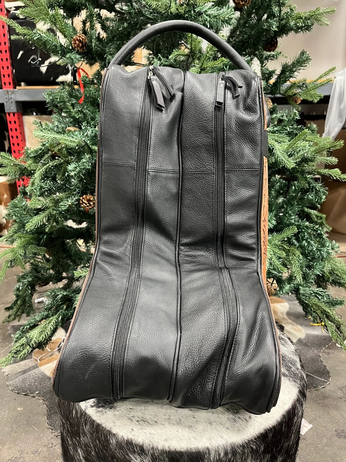 Tooled Leather Boot Bag Etsy