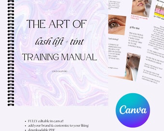 Guía de entrenamiento de levantamiento de pestañas + tinte / Guía de entrenamiento de levantamiento de pestañas totalmente editable