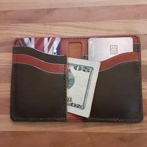 Hand Stitched Vegetable Tanned Leather Bi-fold Wallet