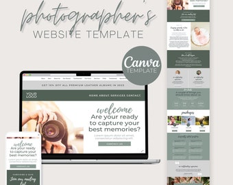 Photography Website Template | Editable Canva Design