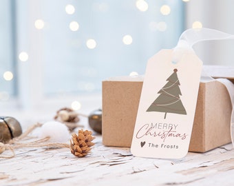 Personalized Editable Christmas Gift Tag Template | 2x3.5in Printable DIY