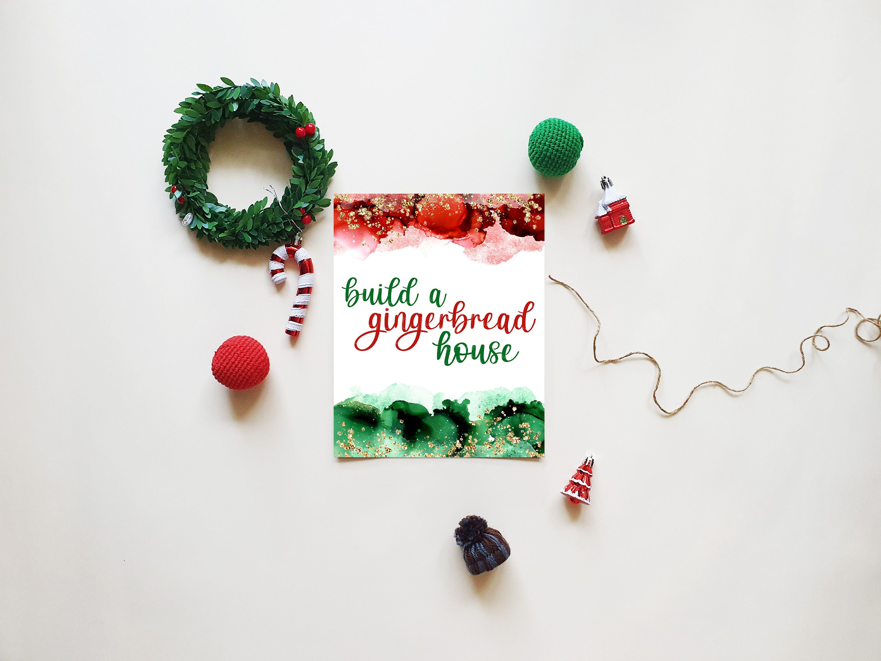 Printable Christmas Party Sign | Build a Gingerbread House | 8x10 ...