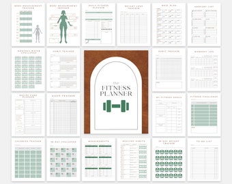 Fitness-Planer zum Ausdrucken | Abnehmen, Meal Prep (US Letter, PDF)