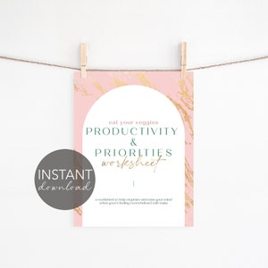 Printable Productivity & Task Prioritization Worksheet | Time Management