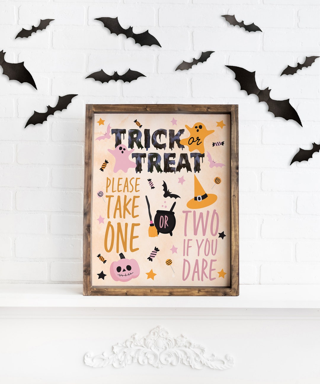 Pink Halloween Trick-or-treat Printable Sign 8x10 - Etsy