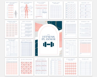 Fitness-Planer zum Ausdrucken | Abnehmen, Meal Prep (US Letter)