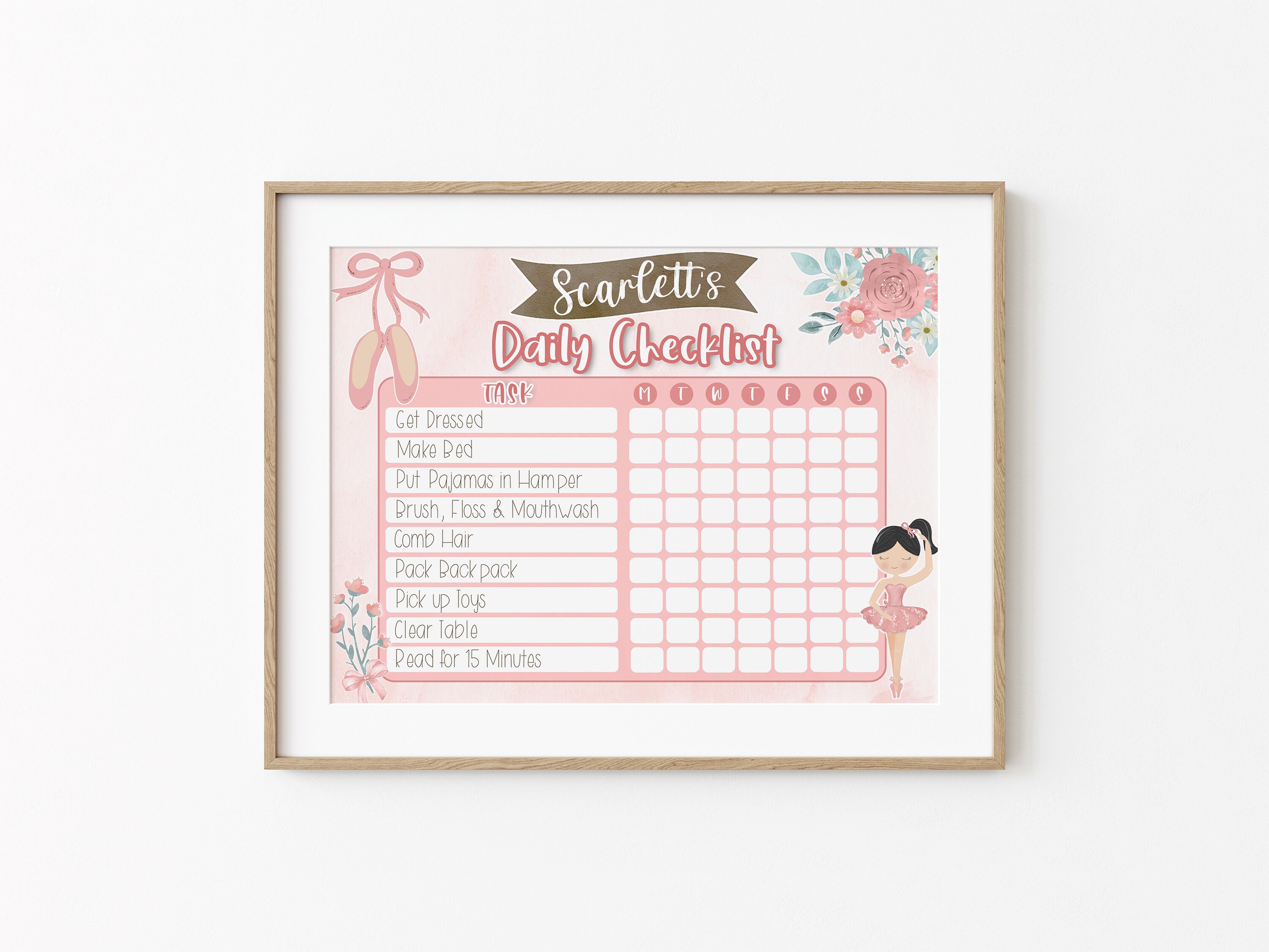 Personalized Kids' Chore Chart Checklist Template | Black Hair ...