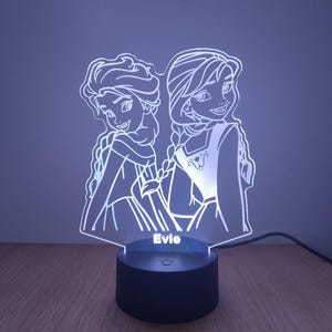 3D LED night lamp - Frozen Elsa & Anna