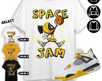 AJ 4 Vivid Sulfur Unisex Shirt, Sweatshirt, Hoodie, Space Jam Marvin The Martian, Shirt To Match Sneaker Color Gold