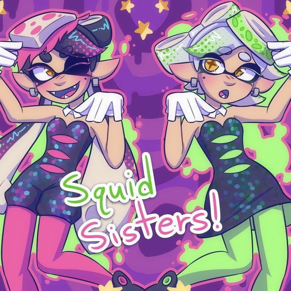Splatoon Squid Sisters Matching 5 x 7 Art Prints