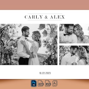 Elegant Black and White Photo Boot Template. Kim K Style, Instant download