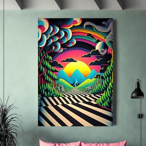 Psychedelic Trippy Wall Art, Indie Opart Aesthetic, Teen Trippy Room Decor, Dorm Decor, Printable Wall art, Digital Download, Trippy Poster