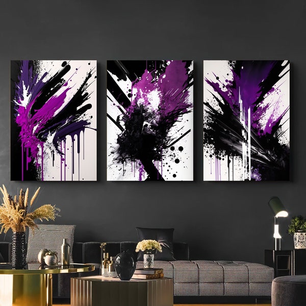 Modern Purple Art - Etsy