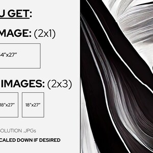 Black and White Painting, Set of 3 AND Large Printable Wall Art ...