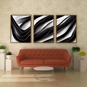Black and White Painting, Set of 3 AND Large Printable Wall Art ...