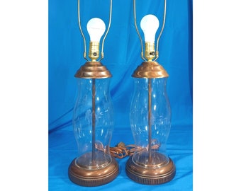 Princess House Heritage Hostess Only Rare 28" Table Lamp Set Vintage Brass Set Of 2