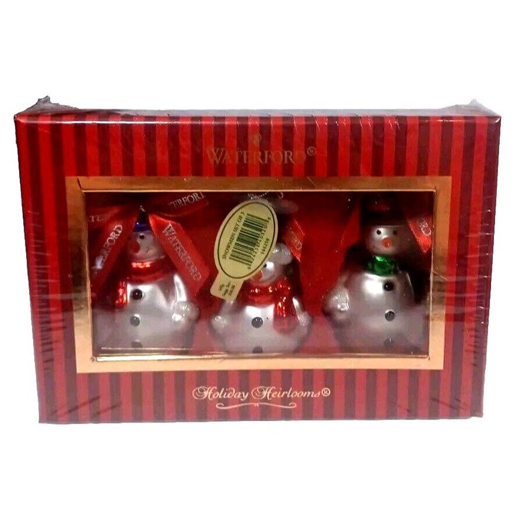 Waterford Holiday Heirlooms Sparkle Snowmen Blown Glass Christmas ...