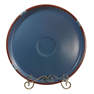 Dansk Mesa 13&quot; Round Serving Tray Sky Blue Pottery Platter Portugal Southwestern Western