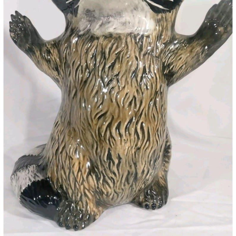 Three Raccoon Statue Set of 3 Life Size Raccoon Statue Wildlife Rustic Cabin Farmhouse Decor ...